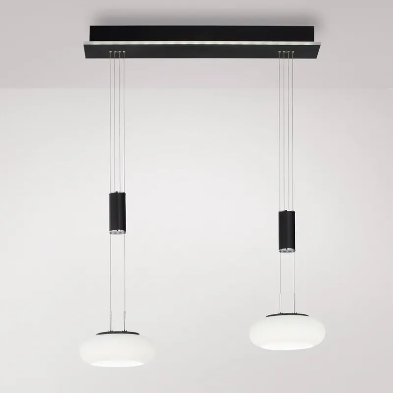 Paul Neuhaus Q-ETIENNE LED hanglamp 2-lamps, zwart Favoriet