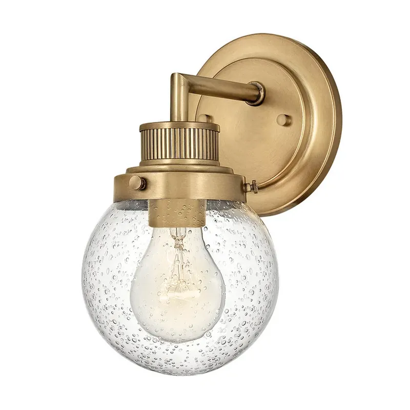 Gecertificeerd Badkamer wandlamp Poppy, 1-lamp, messing