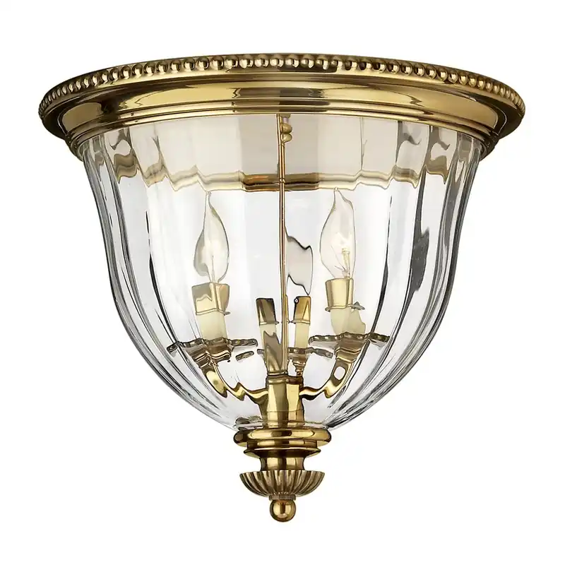 Veilige Betaling Plafondlamp Cambridge, messing/glas, hoogte 33cm