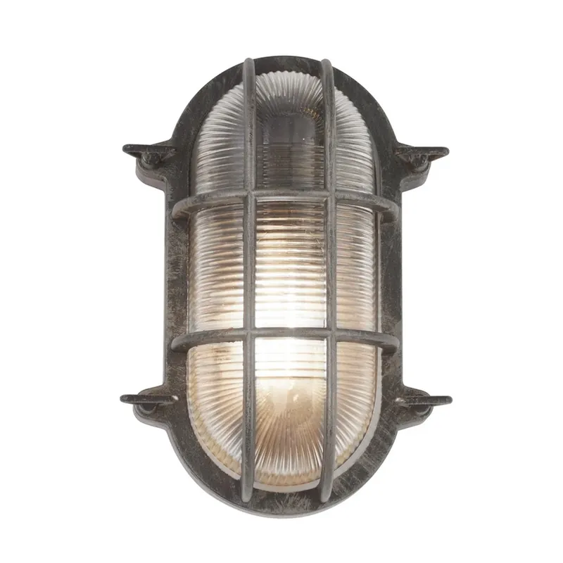 Scheepslamp Porto ovaal, zwart-zilver Laatste Kans