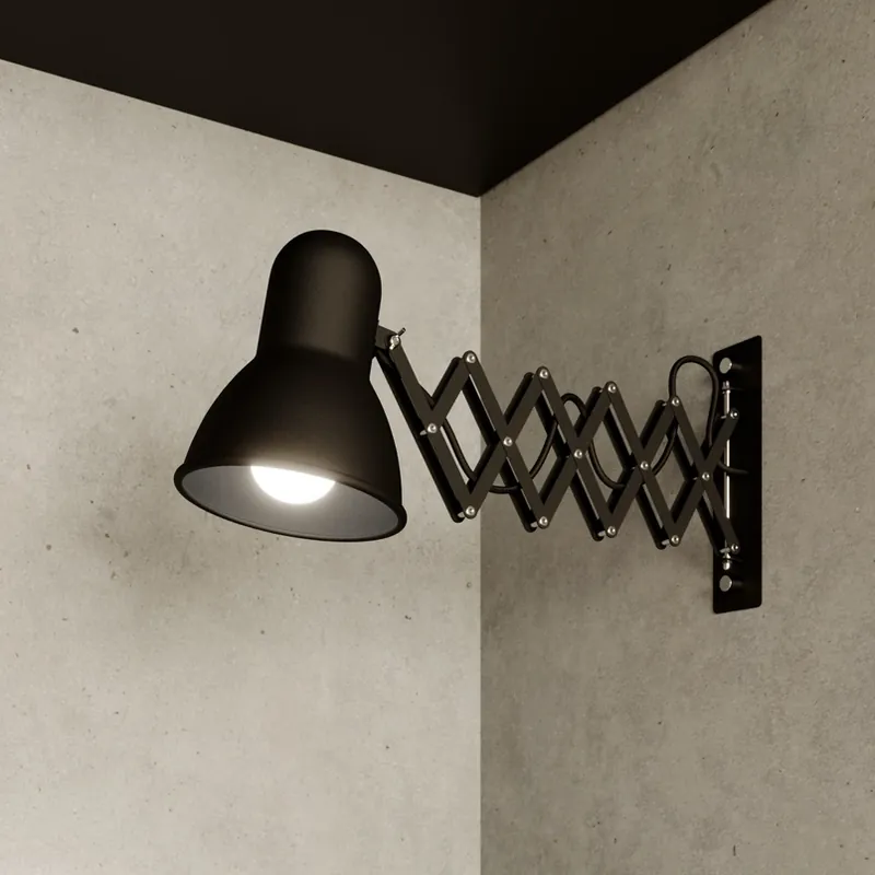 Rechtstreeks Van De Fabrikant Wandlamp Harmony met schaararm, zwart