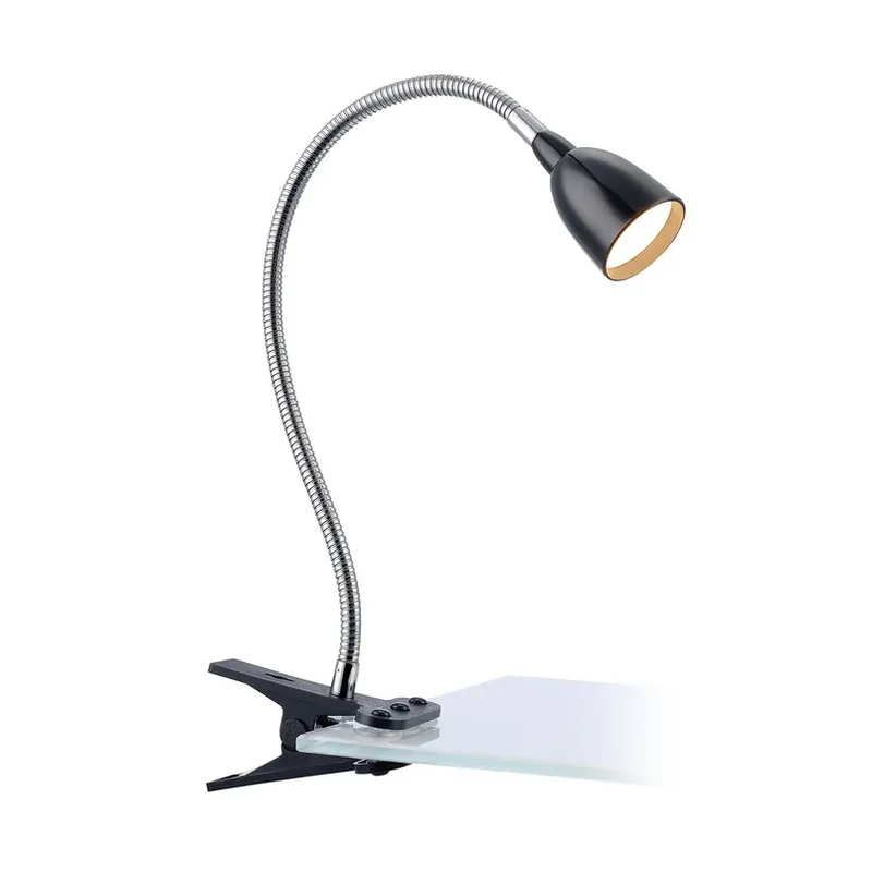 LED klemlamp Tulip, zwart Finale Uitverkoop