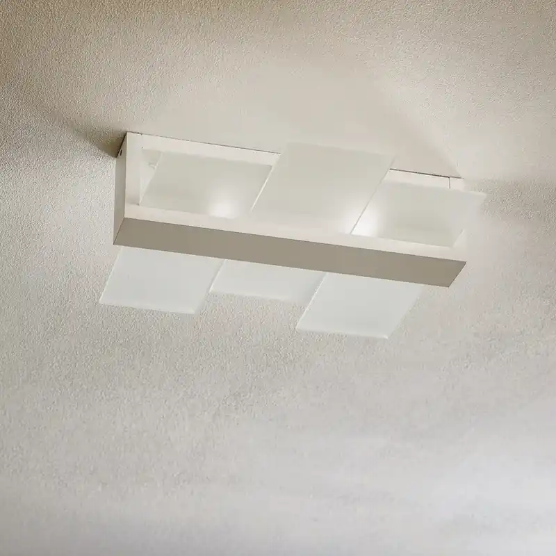 Plafondlamp Shifted 2, glas, wit Shop Nu