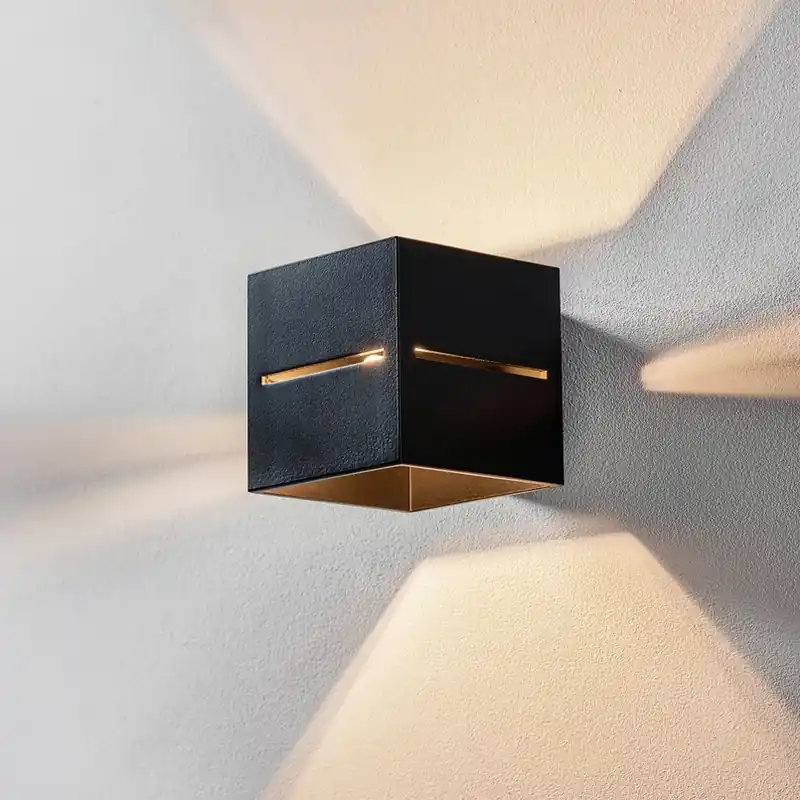 Wandlamp Top up/down, zwarte behuizing Snelle Levering