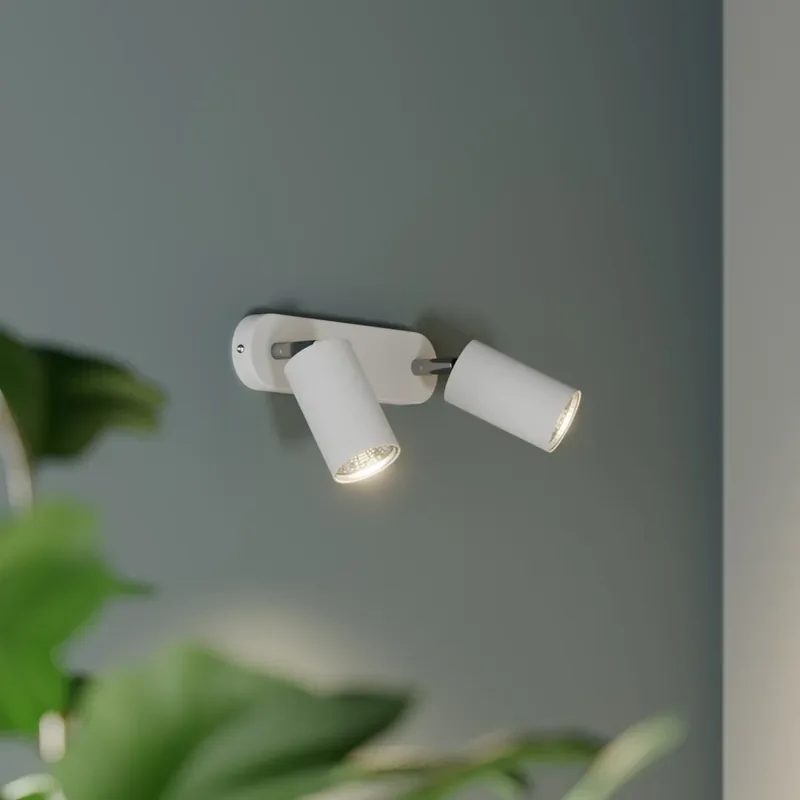 Direct Verzonden Wandspot Eye Spot 2-lamps, wit