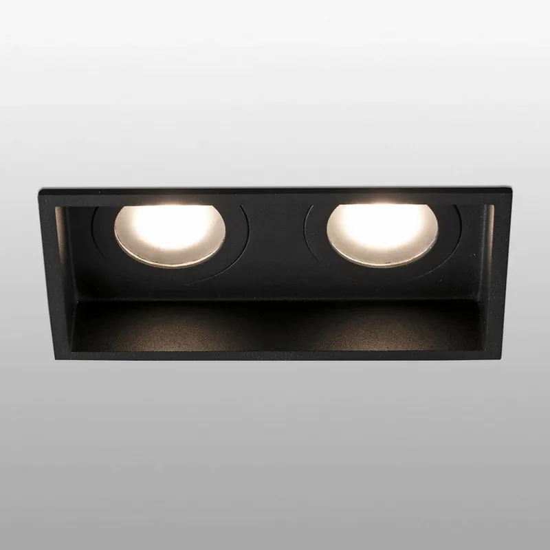 Inbouwlamp Hyde, 2-lamps IP44 in zwart Betrouwbaar