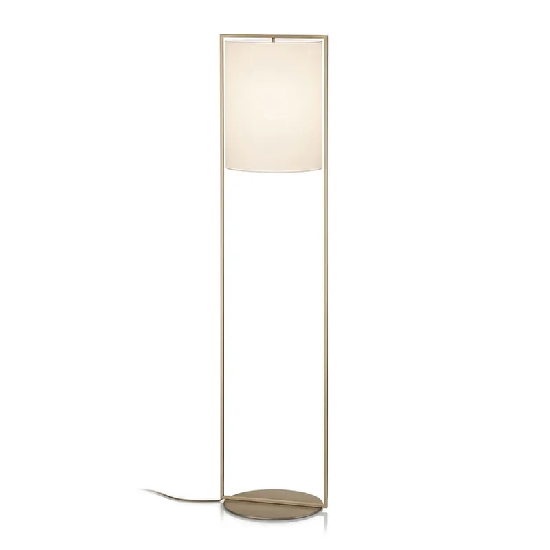 Betaalbaar Vloerlamp Alva, effect brons kap wit, dimbaar
