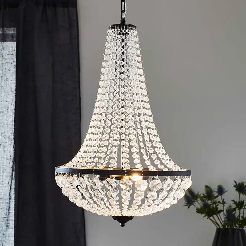 Kroonluchter GRÄNSÖ, zwart, IP20, Ø 40 cm Beperkte Voorraad