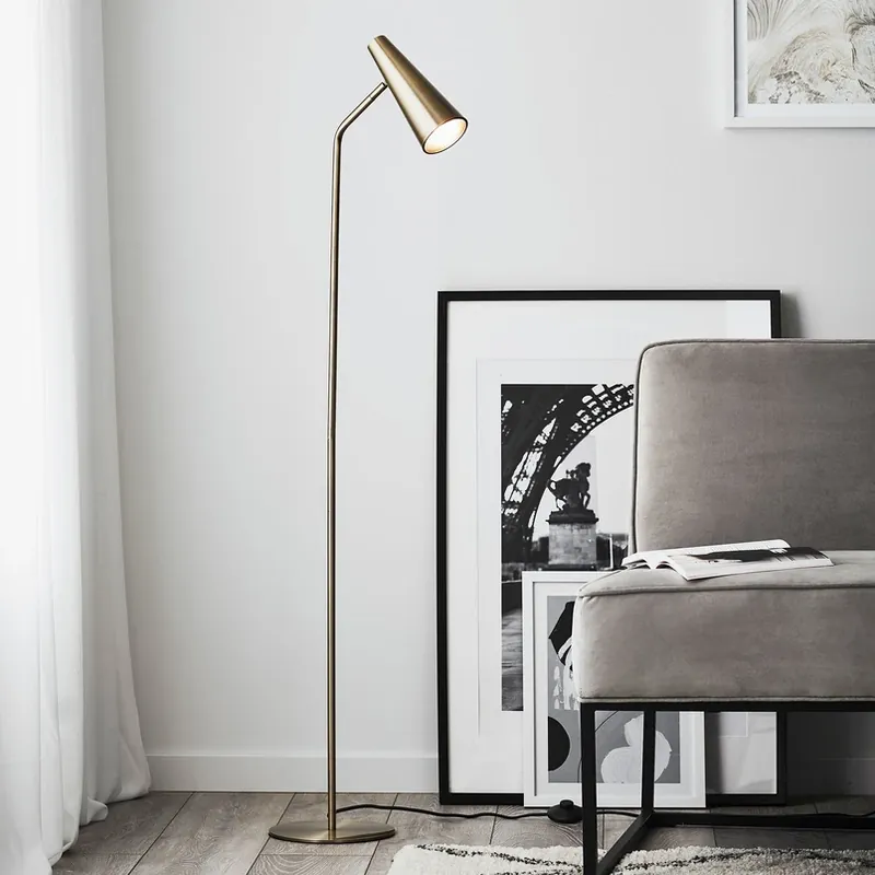 Beperkte Voorraad Vloerlamp Peak, variabel, messing antiek