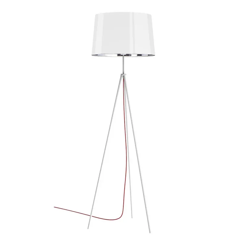 Veilige Betaling Aluminor Tropic vloerlamp wit, kabel rood