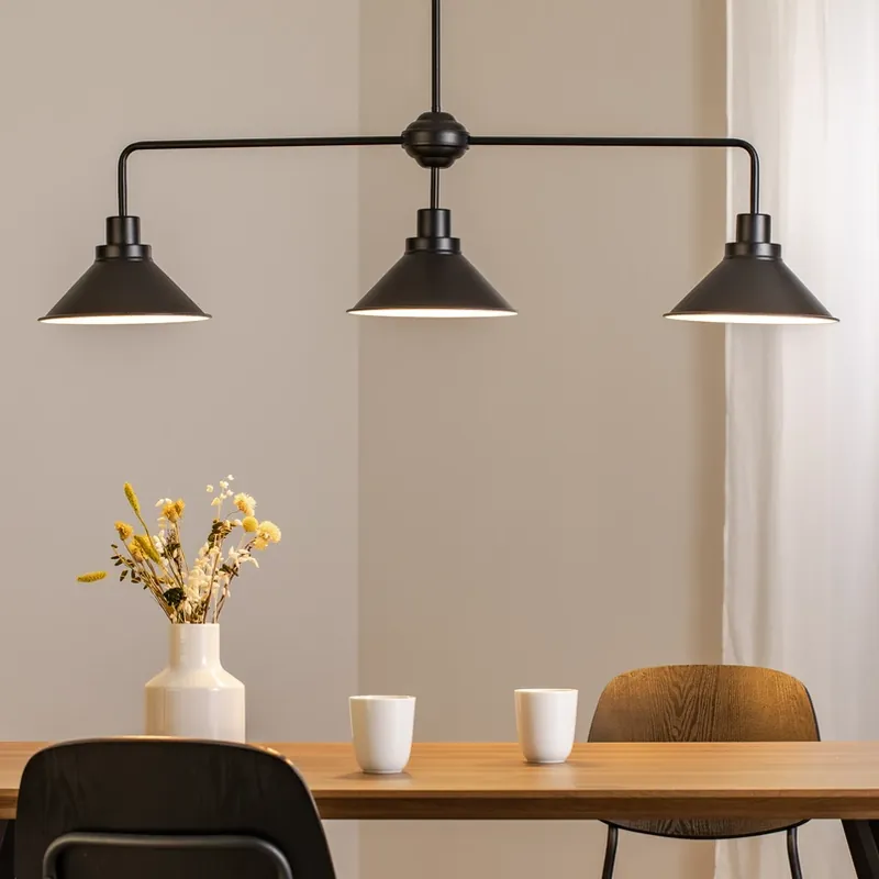 Hanglamp Craft III in zwart, 3-lamps Op = Op