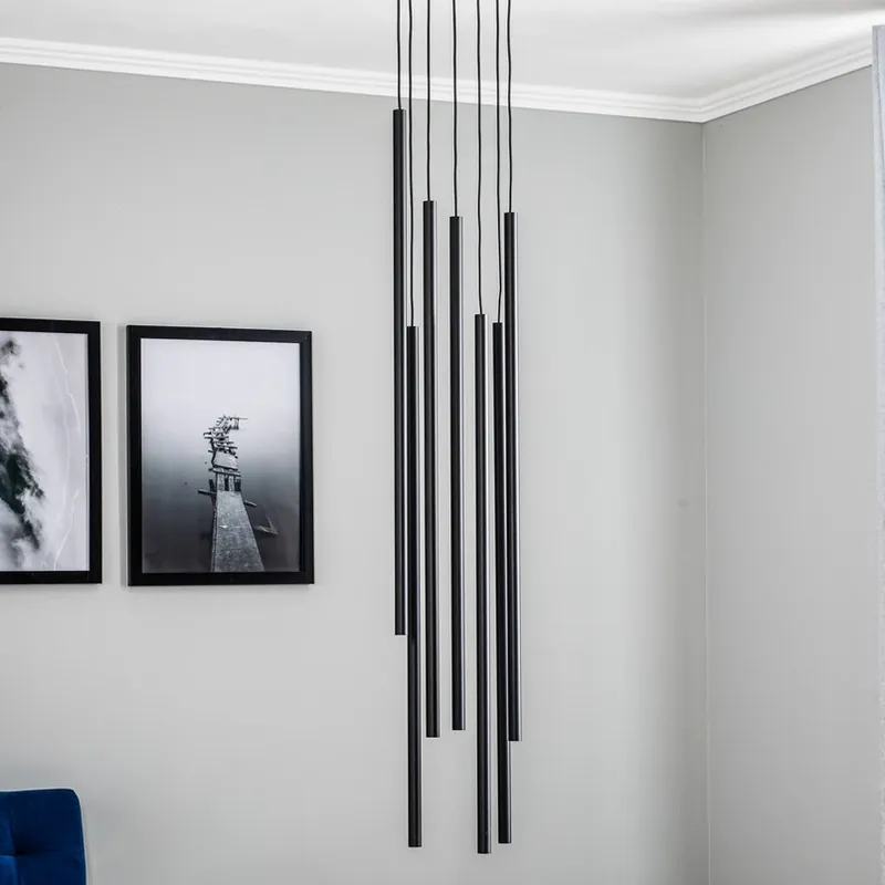 Beperkt Aanbod Hanglamp Laser, 7-lamps, zwart