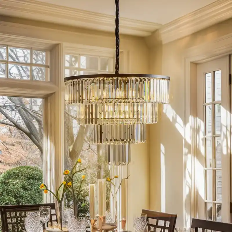 Hanglamp Cristal, transparant/zwart, Ø 71 cm Bestel Nu