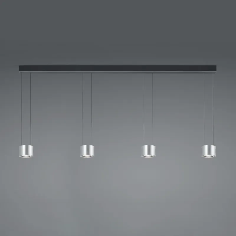 BANKAMP Impulse Flex LED hanglamp 4-lamps nikkel Direct Verzonden