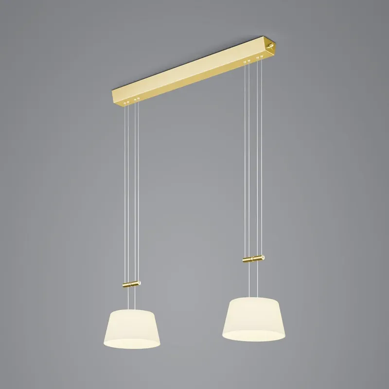 BANKAMP LED hanglamp, 2-lamps, messing Betrouwbaar