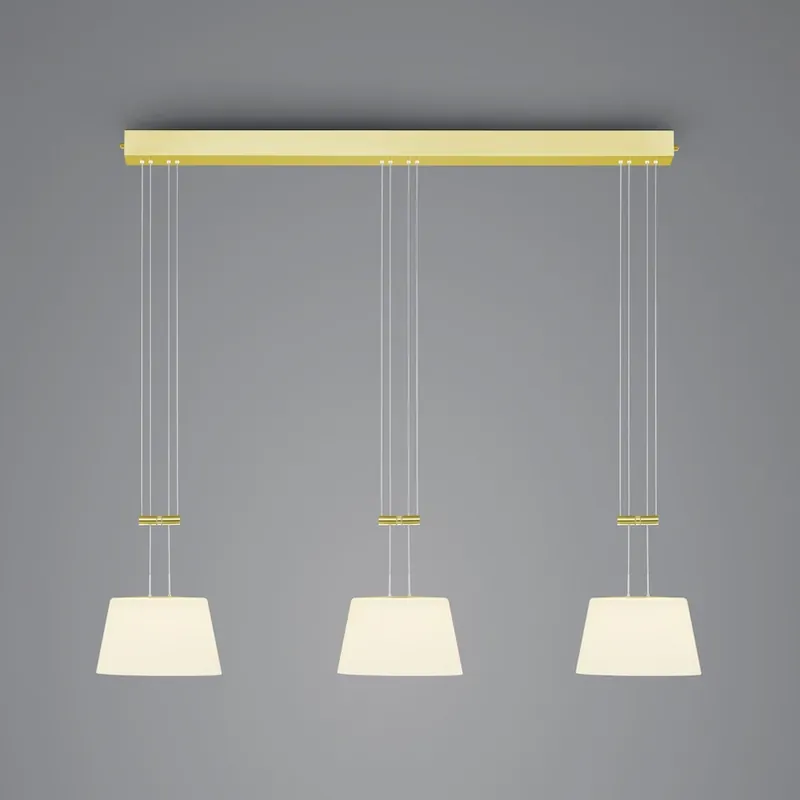 Lage Prijs BANKAMP LED hanglamp, 3-lamps, messing