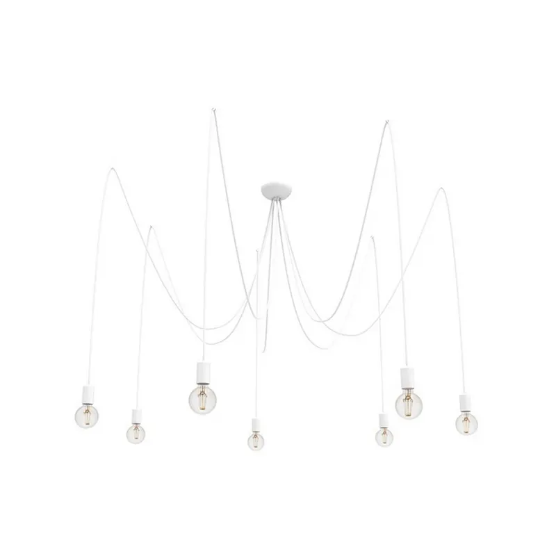 Dagaanbieding Hanglamp Spider in wit, 7-lamps