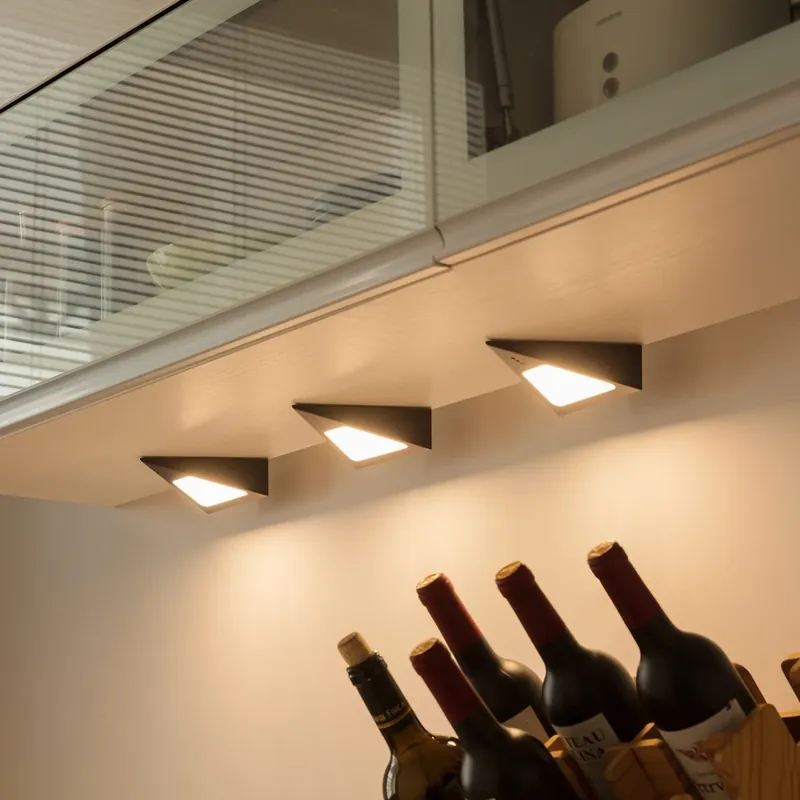 Beperkte Voorraad Prios Odia LED meubelverlichting, zwart, 3 stuks