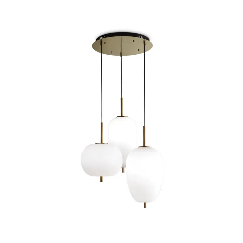 Weekendaanbieding Ideal Lux Umile LED hanglamp 3-lamps messing/wit
