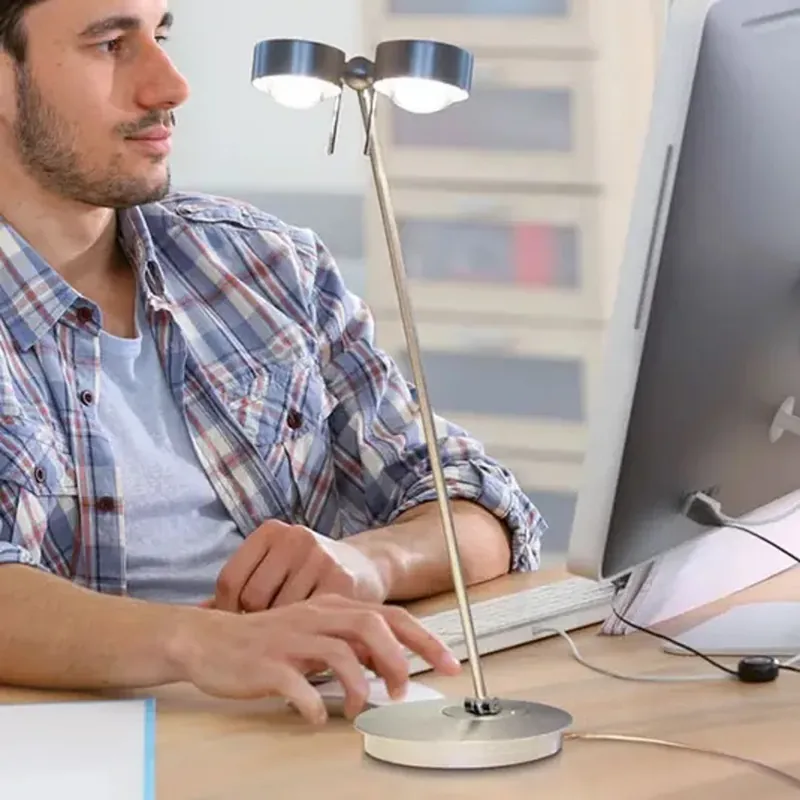 Beperkt Aanbod LED tafellamp Puk Table Twin nikkel mat
