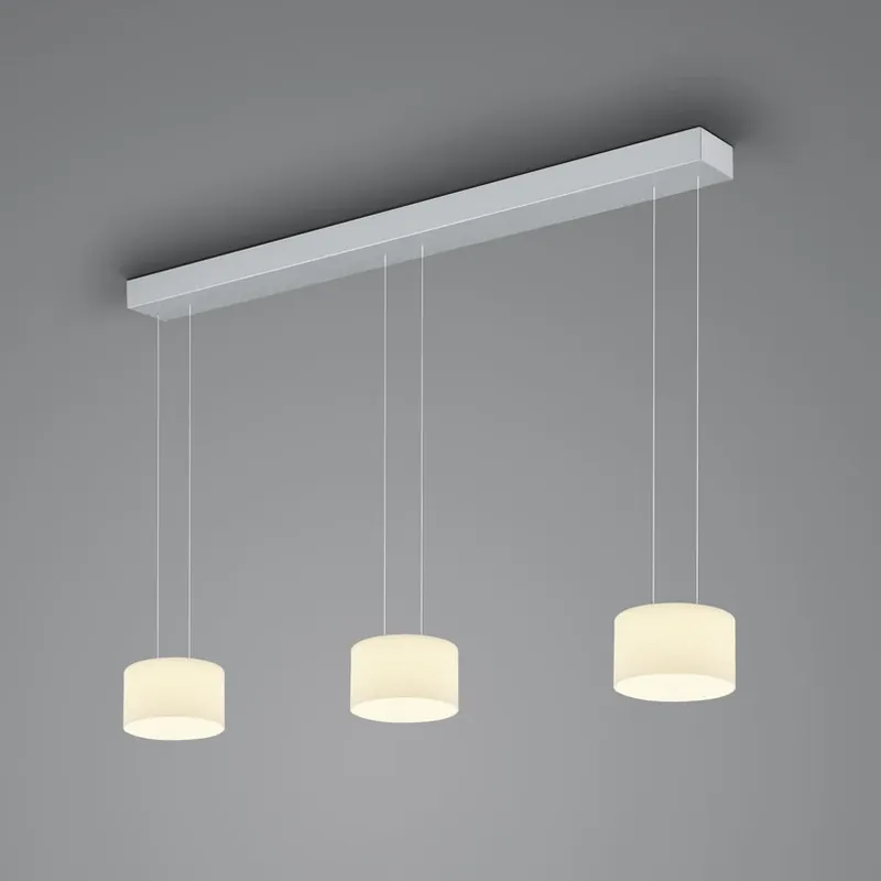 Koop Vandaag BANKAMP Grand Opal hanglamp, 3-lamps, aluminium