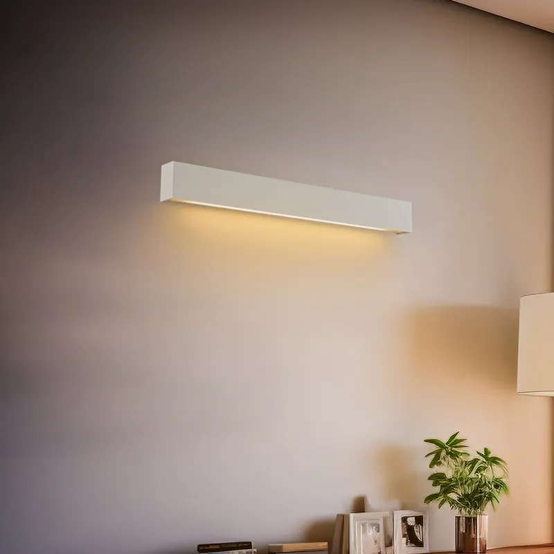 Goedkoop Wandlamp Straight S, 62 cm, wit