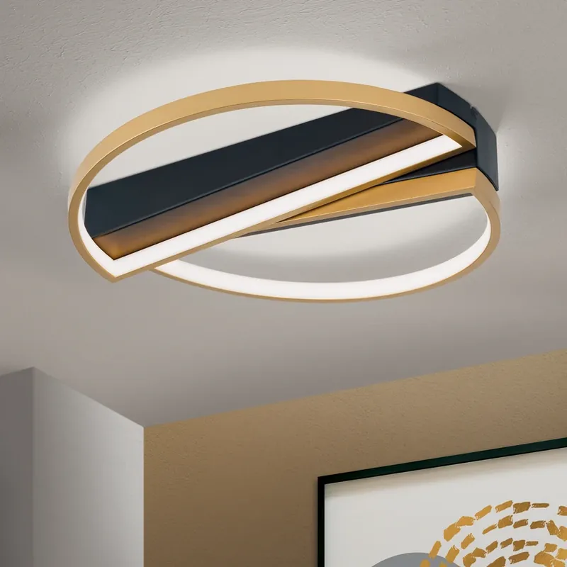 Aanbieding LED plafondlamp Olga, zwart/goud