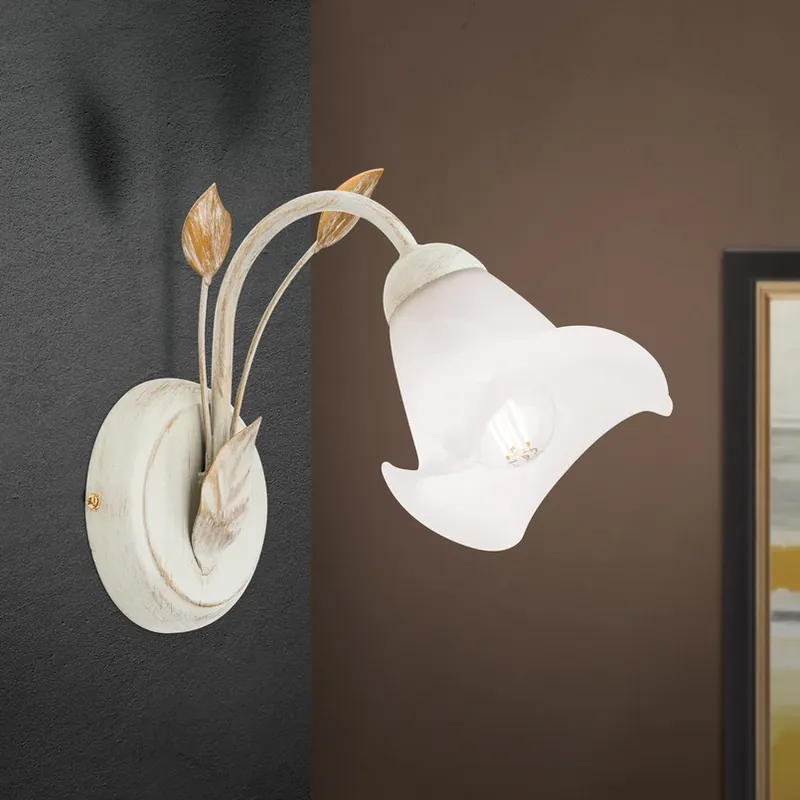 Wandlamp Sisi, Florentijnse stijl, ivoor-goud Superprijs