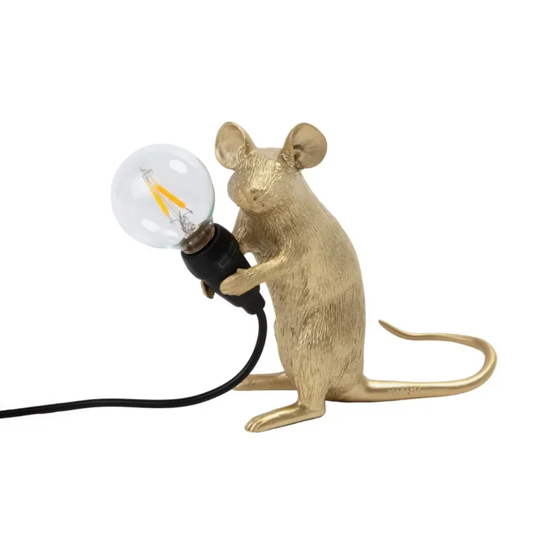 Exclusieve Aanbieding SELETTI Mouse Lamp LED decoratieve lamp USB zittend goud