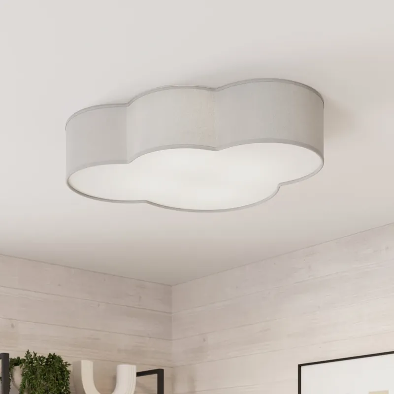 Plafondlamp Cloud van textiel, lengte 62 cm, grijs Bestel Nu