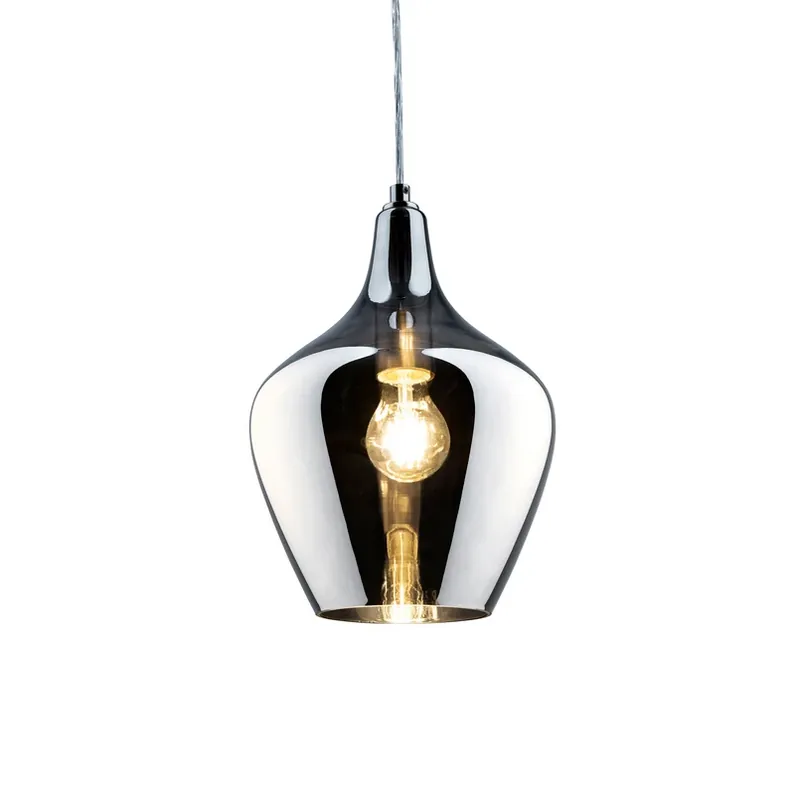 Hanglamp Paso van glas, 1-lamp, rookgrijs Merkproduct