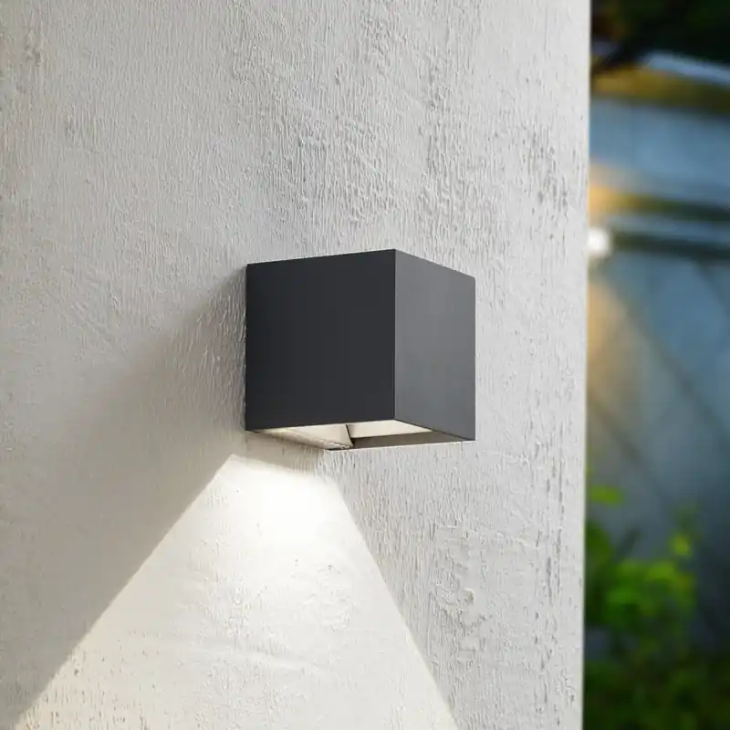 Beste Prijs Prios LED wandlamp op zonne-energie Lius, hoogte 15 cm, bewegingsmelder