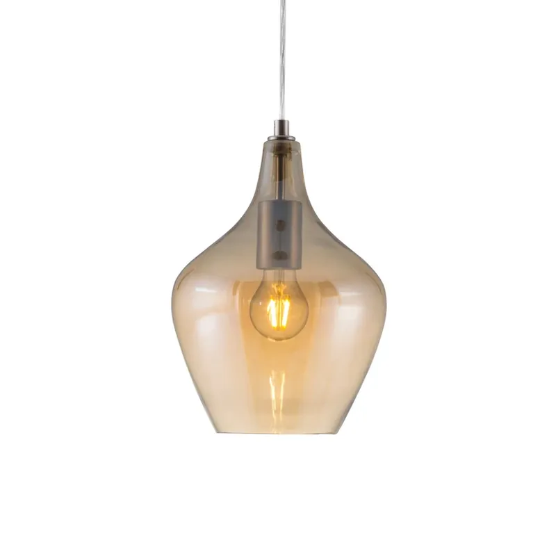 Hanglamp Paso van glas, 1-lamp, amber Koop Online