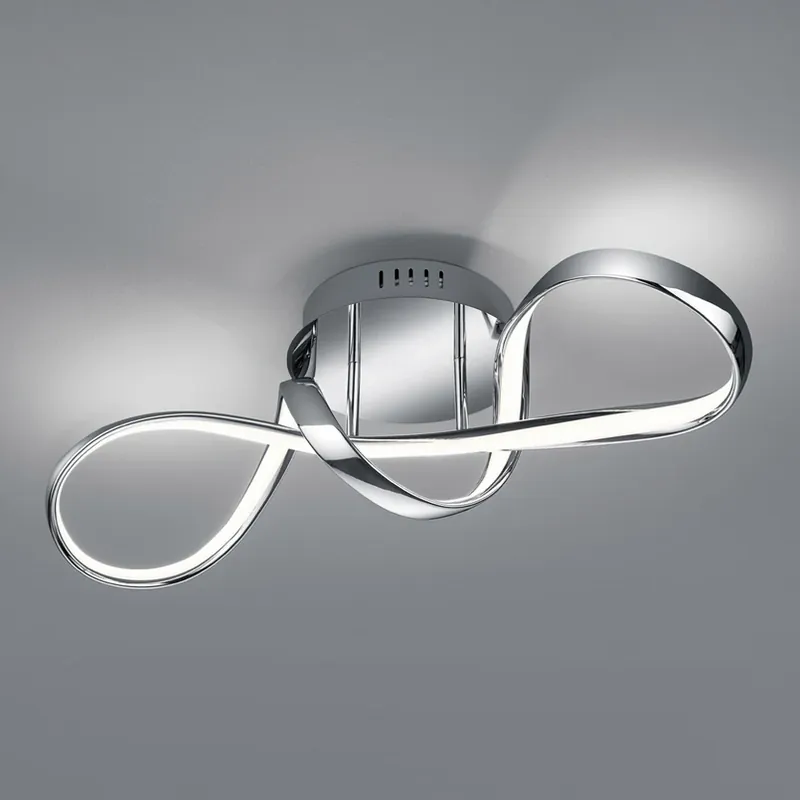 Betrouwbaar LED plafondlamp Perugia met switch-dimmer, chroom