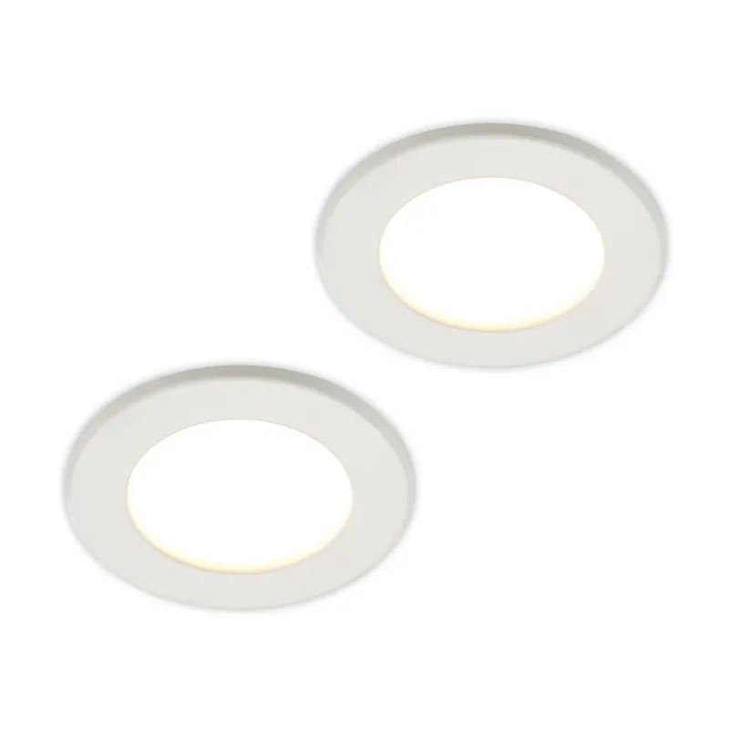 Weekendaanbieding Prios LED inbouwlamp Cadance, wit, 12 cm, set van 2, CCT