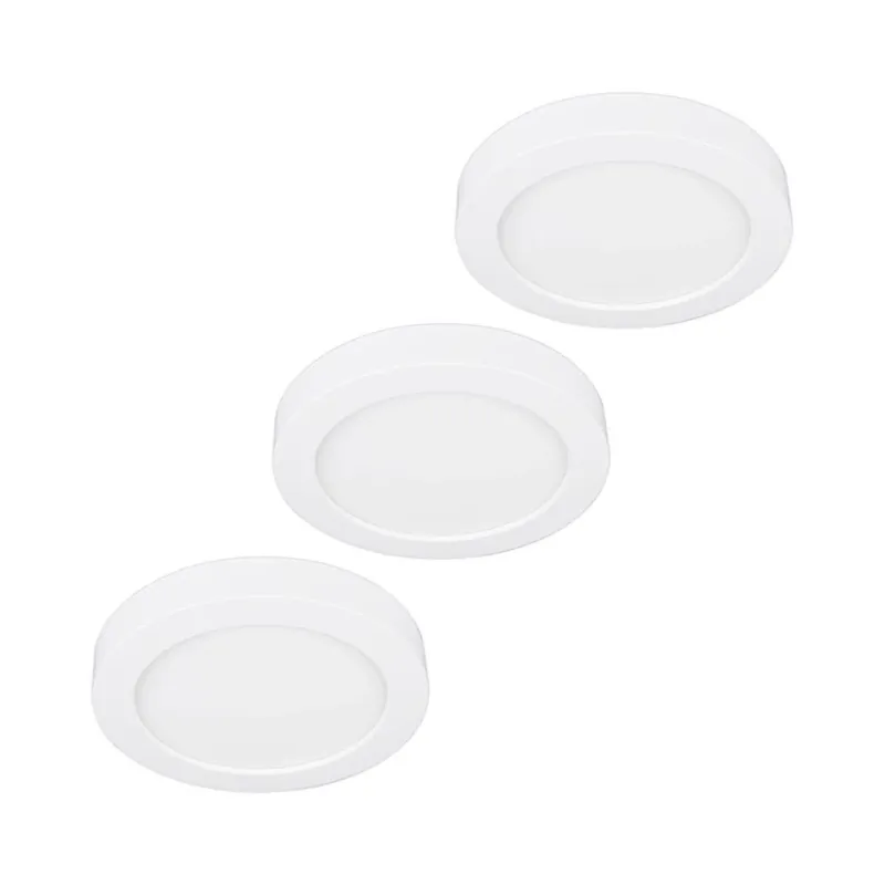 Direct Beschikbaar Prios LED plafondlamp Edwina, wit, 12 cm set van 3