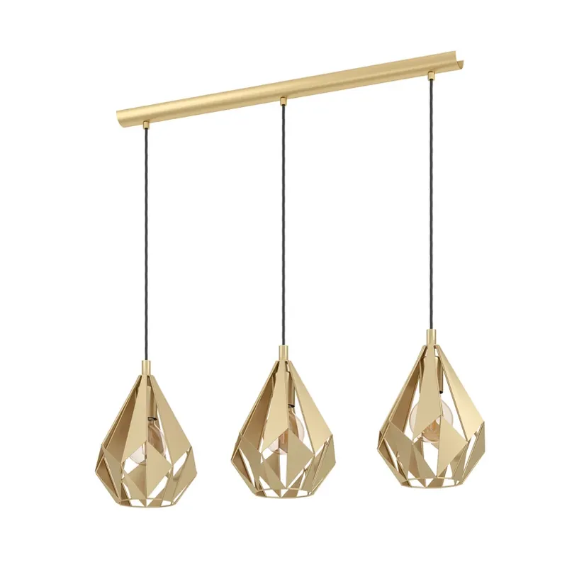 Korting EGLO Carlton hanglamp, 3-lamps, goud