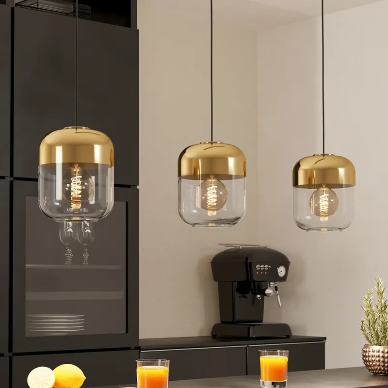 Premium EGLO Maryvilla hanglamp goud/helder, 3-lamps