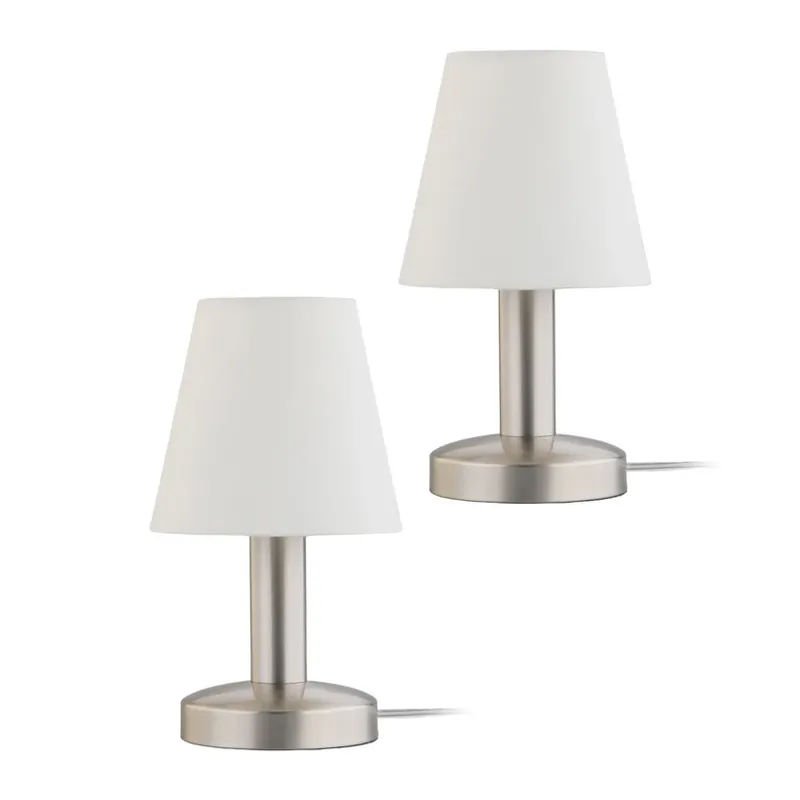 Schemerlamp Hanno wit textielen kap set van 2 Koop Vandaag
