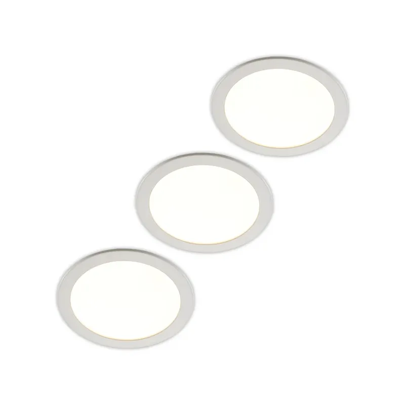 Gecertificeerd Prios LED inbouwlamp Cadance, wit, 24 cm, set van 3, CCT