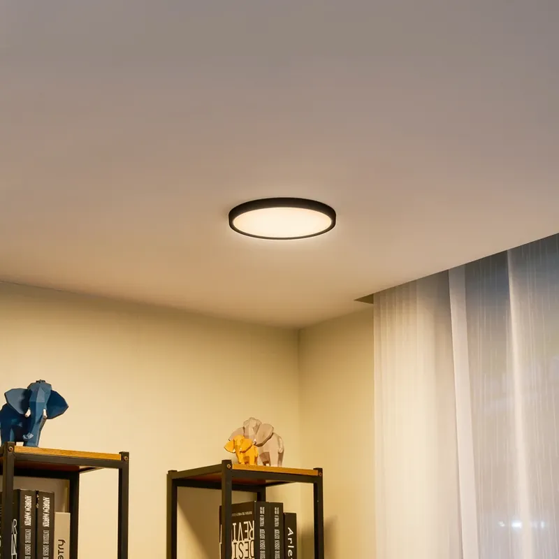 Gecertificeerd Lindby LED plafondlamp Pravin, Ø 23 cm, CCT, zwart