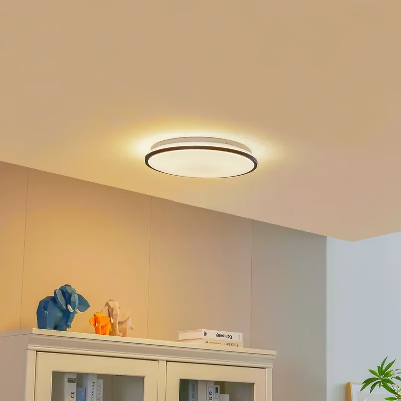 Gereduceerde Prijs Lindby Smart Swaran LED plafondlamp, Ø39,5cm, RGB, CCT, Tuya