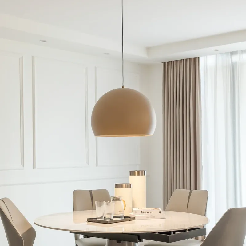 Betrouwbaar Lucande LED hanglamp Lythara, bruin, Ø 50 cm, aluminium