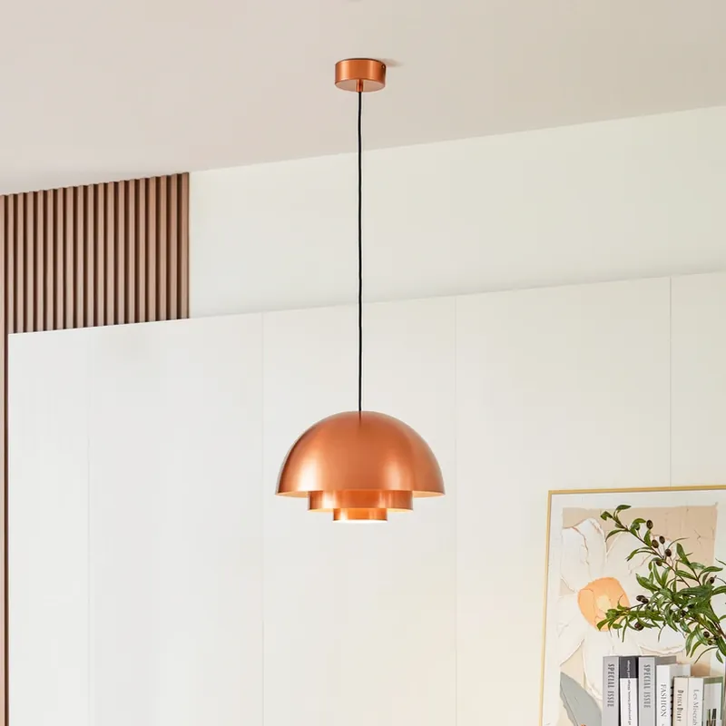 Lucande Nymara hanglamp, koper, aluminium, Ø 40 cm Nu Kopen